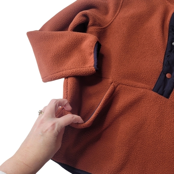 The North Face carbondale ½ snap Rust Fleece Jacket Medium - Picture 5 of 10